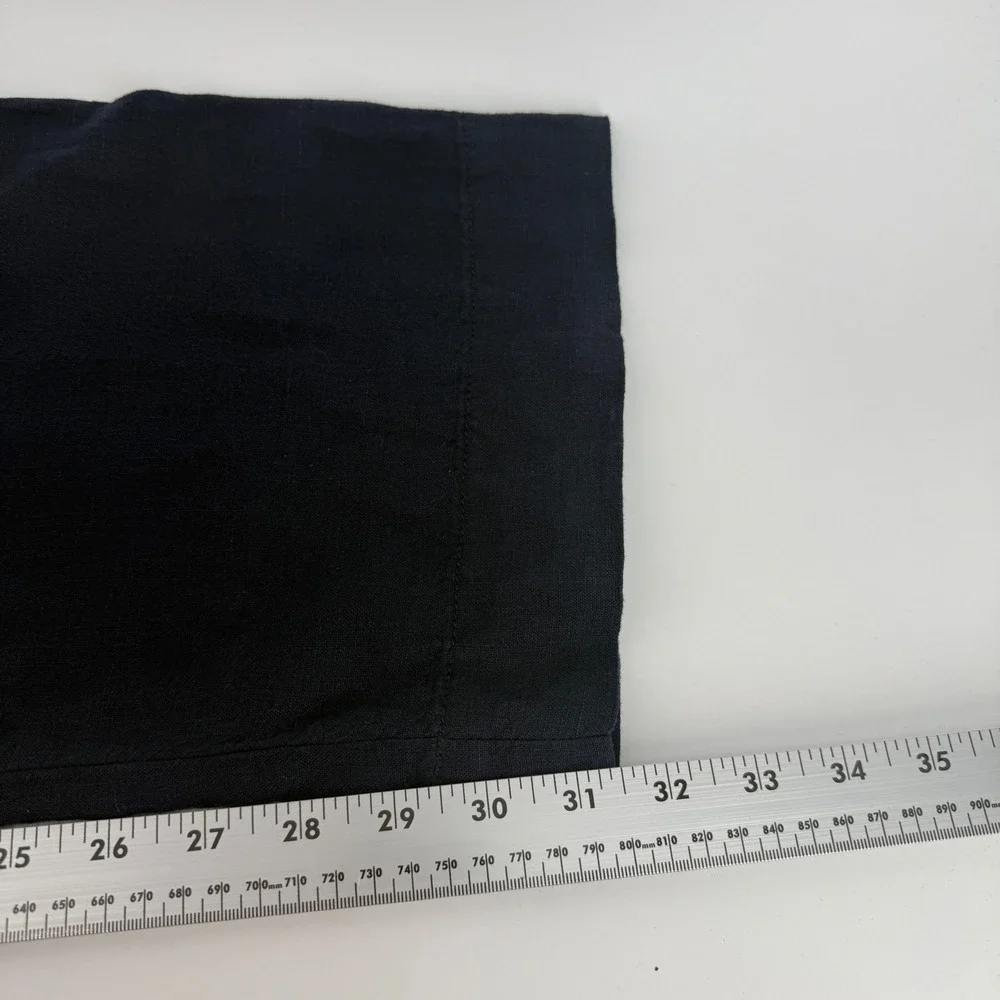 Lilly Pulitzer Navy Blue Linen Straight Leg Pants Womens Size‎ 16 Mid Rise